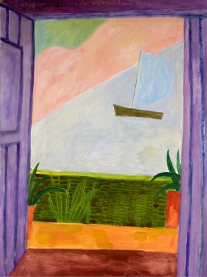 Looking out the kitchen door on a Milton Avery morning