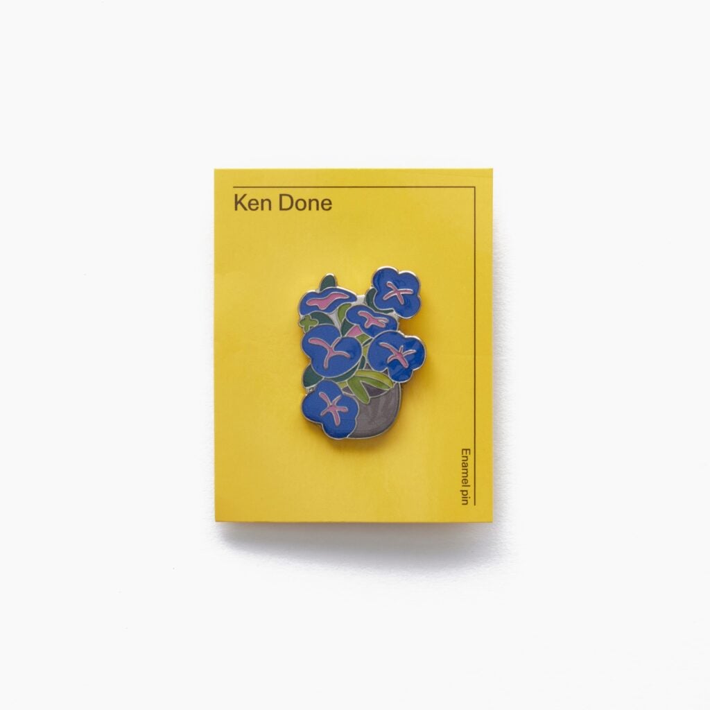 ‘Sunday’ Purple Flowers Pin – AGNSW x Ken Done