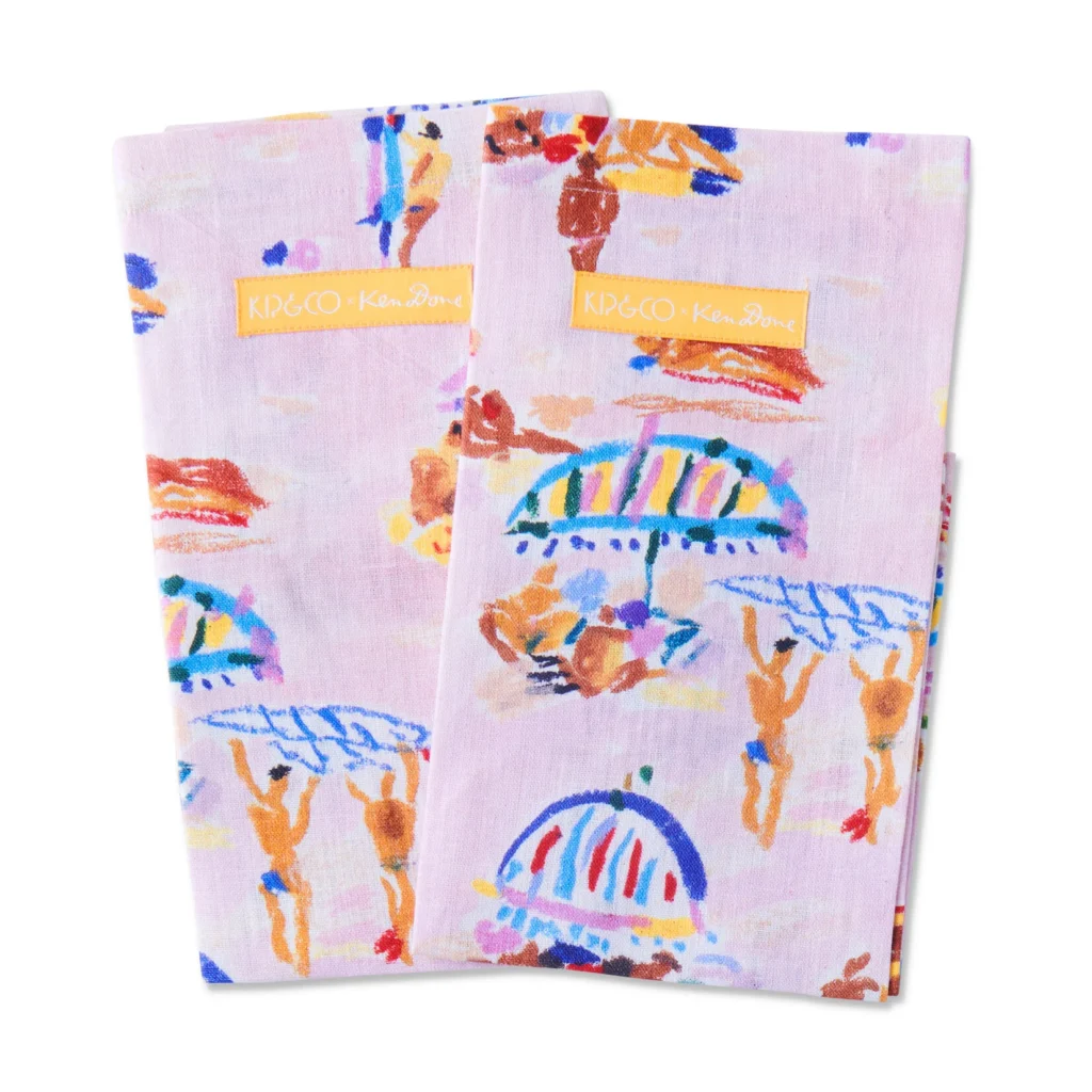 ‘Beach Days’ Linen Napkin Set – Kip&Co x Ken Done