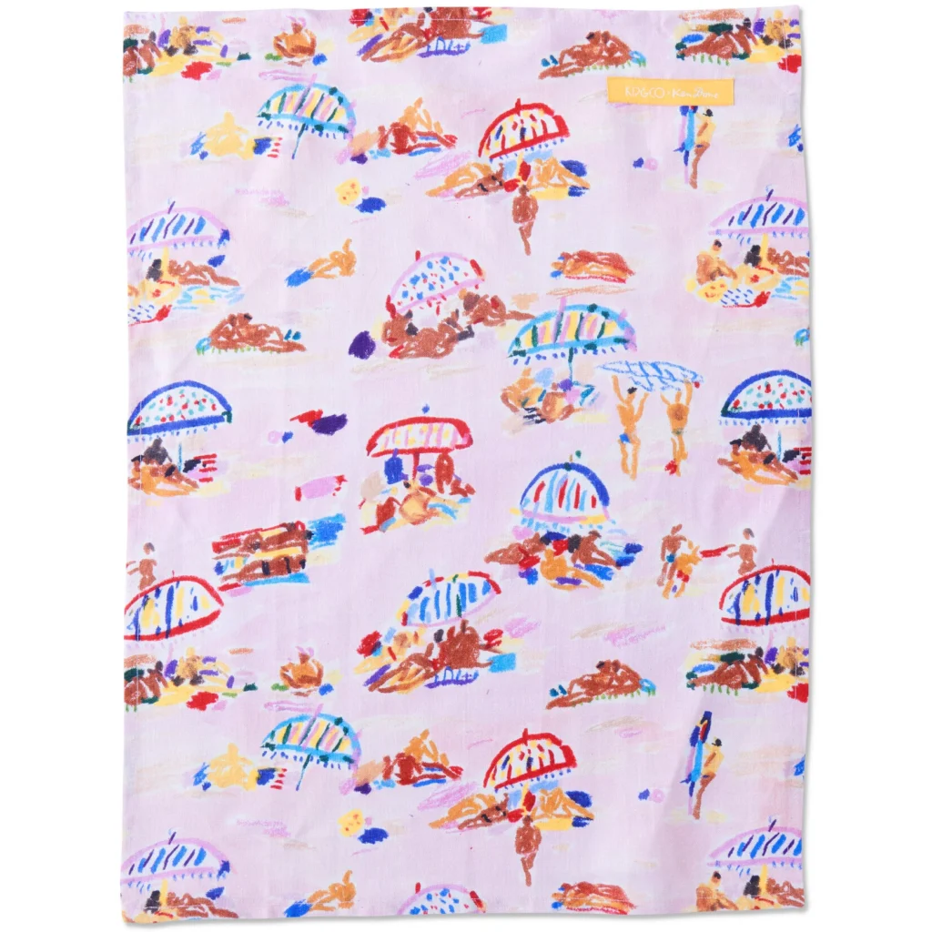 ‘Beach Days’ Linen Tea Towel – Kip&Co x Ken Done