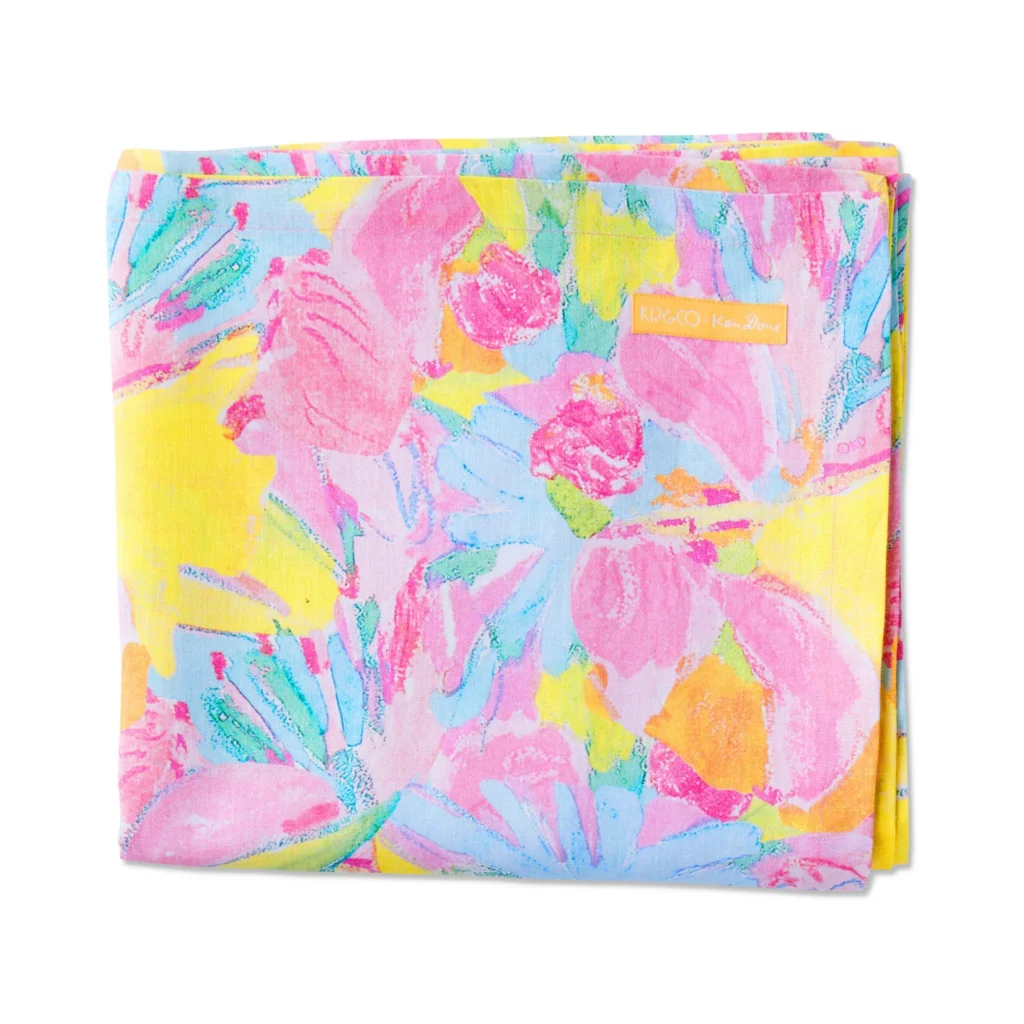 ‘Pastel Blooms’ Linen Tablecloth – Kip&Co x Ken Done