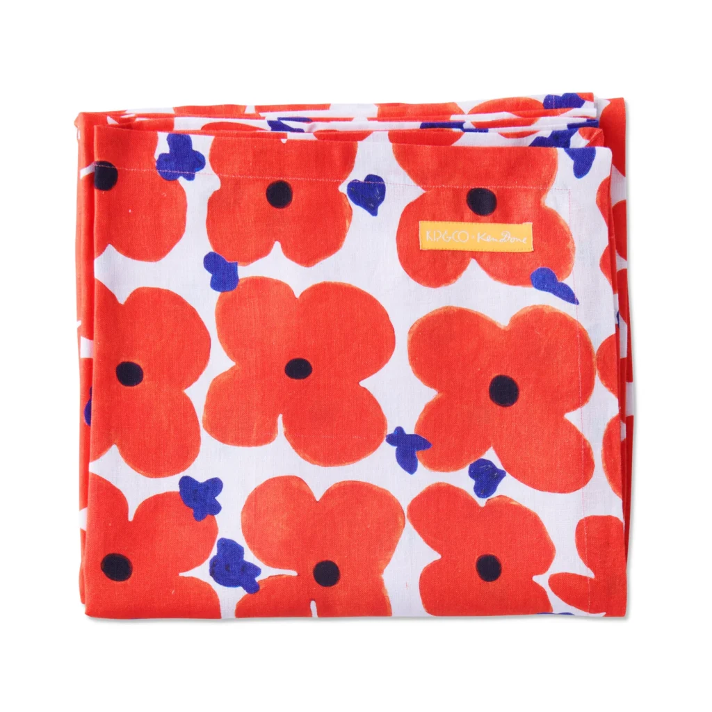 ‘Pop Floral’ Rectangular Linen Tablecloth – Kip&Co x Ken Done
