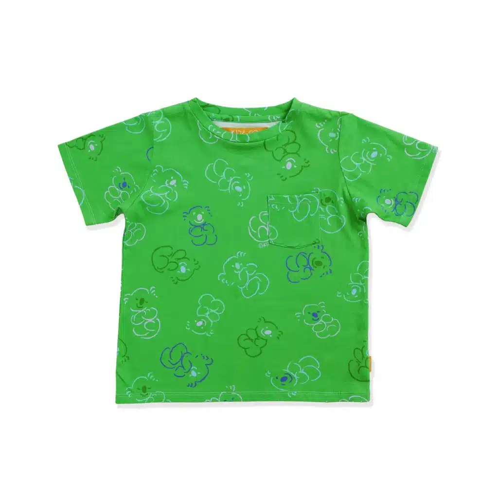 ‘Koala Cuddles’ Green Organic Cotton T-Shirt – Kip&Co x Ken Done